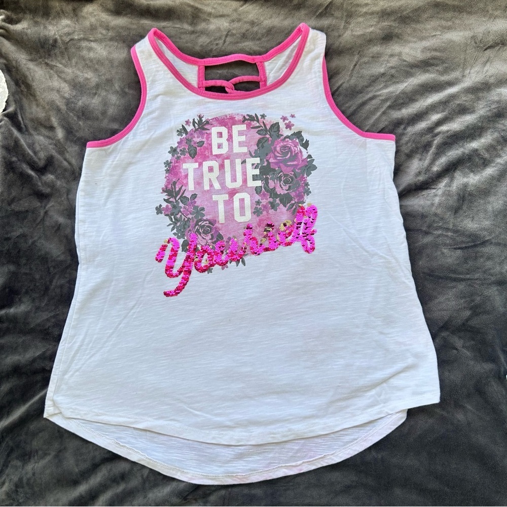 Justice girls sequin tank top size 18 plus
